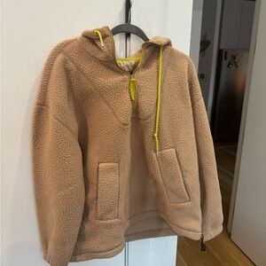 Everlane Tan and Yellow Sherpa Hoodie